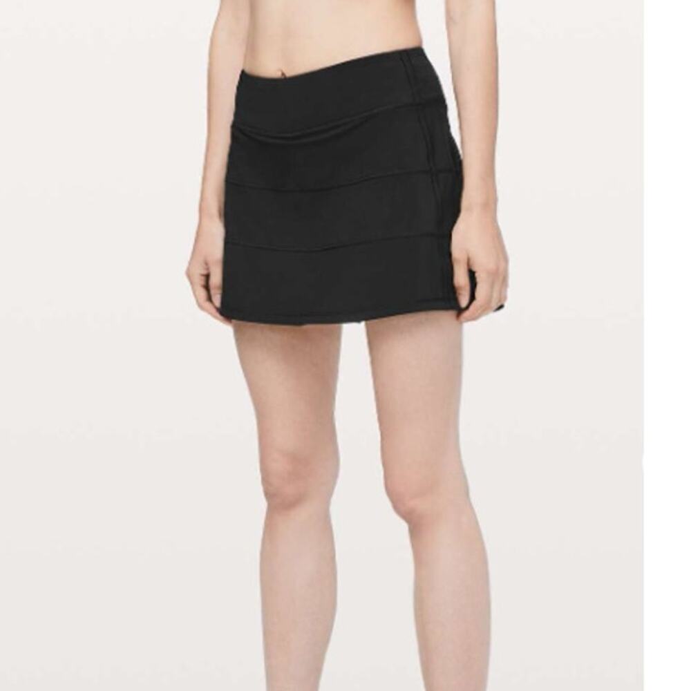 lululemon Pace Rival Skirt 6 Tall Black Skort Pickleball Tennis Golf Athleisure